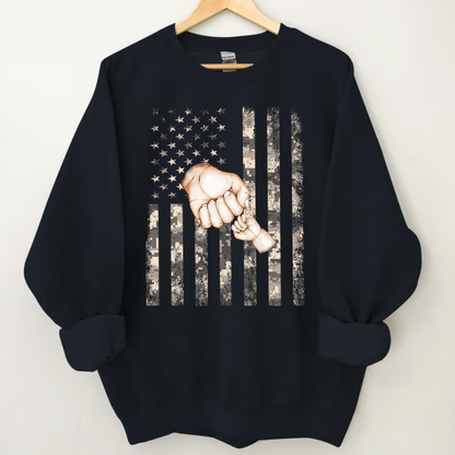 Personalized Papa Flag Army And Grandkids Sweatshirt
