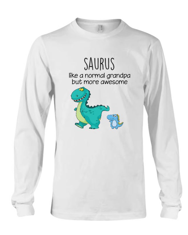 Persionalized Grandpa Saurus With Grandkids Shirt