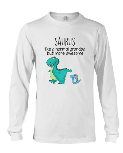Persionalized Grandpa Saurus With Grandkids Shirt