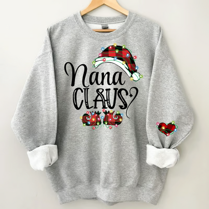 Personalized Christmas Nana Claus And Kids Sweatshirt Sweatshirt
