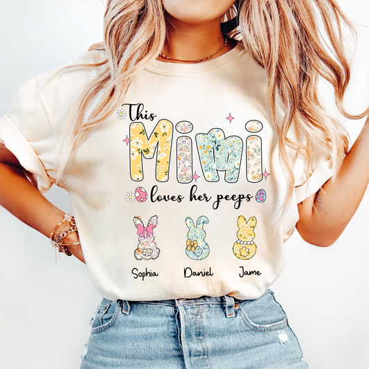 This Mimi Loves Her Peeps Personalized Mimi and Grandkids Easter Day