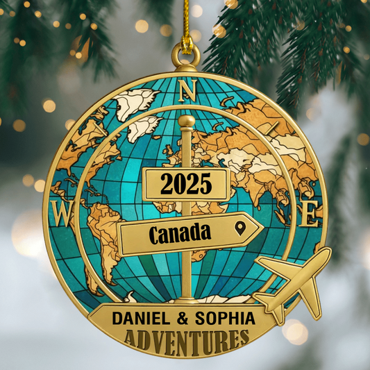Personalized Travel Destination Ornament – Custom Acrylic Design, Unique Christmas Keepsake for Adventurers and Wanderers Ornament