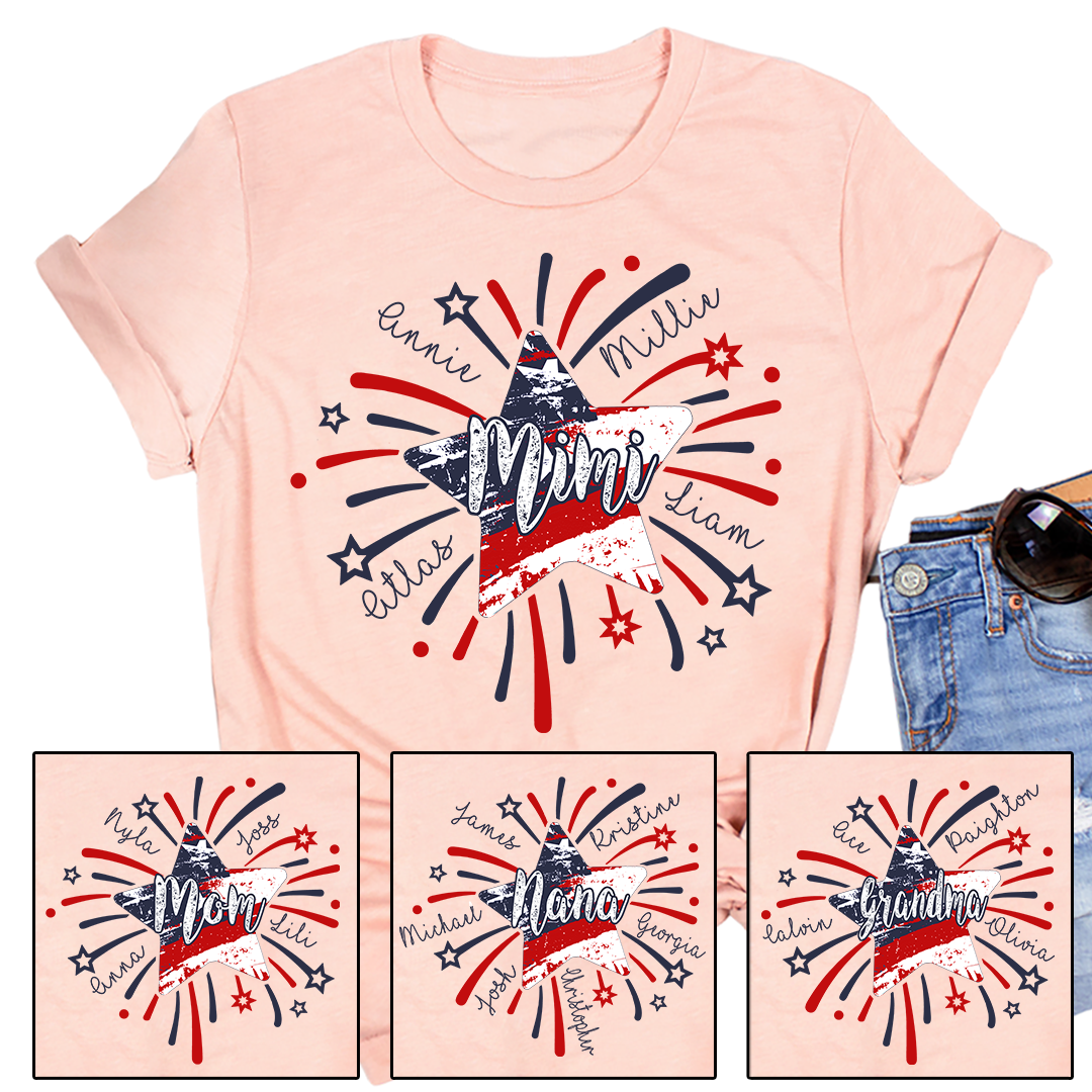Personalized Mimi Firework America Flag Classic Canvas