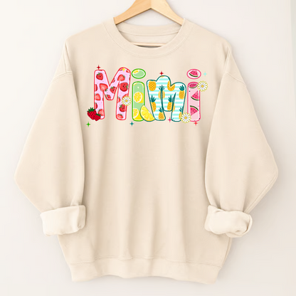 Comfort Colors® T-shirt Colorful Summer Mimi Nana Grandma and Grandkids Custom Name Preppy Beach