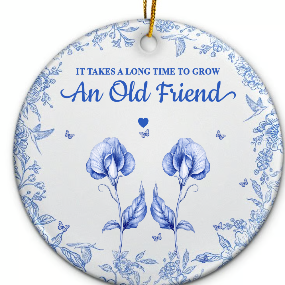 Grow An Old Friend Toile Birth Flower - Personalized Circle