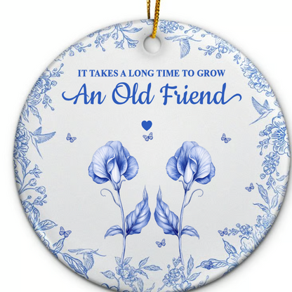 Grow An Old Friend Toile Birth Flower - Personalized Circle