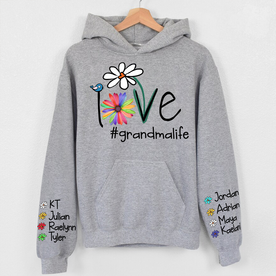 Personalized Love Grandma Life Flower CTH01 Hoodie