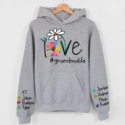 Personalized Love Grandma Life Flower CTH01 Hoodie
