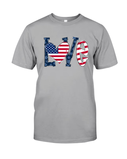 Personalized Grandma Life T-Shirt - LOVE American Flag Heart Design - Custom Grandkids’ Names - USA Patriotic Gift for Proud Grandmothers - Soft Comfort Colors Tee