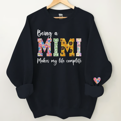 Being A Mimi Makes My Life Complete Flower And Kids Sweatshirt