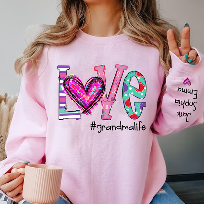 Love grandmalife with kids Valentine's Day Sweatshirt  Sweatshirt