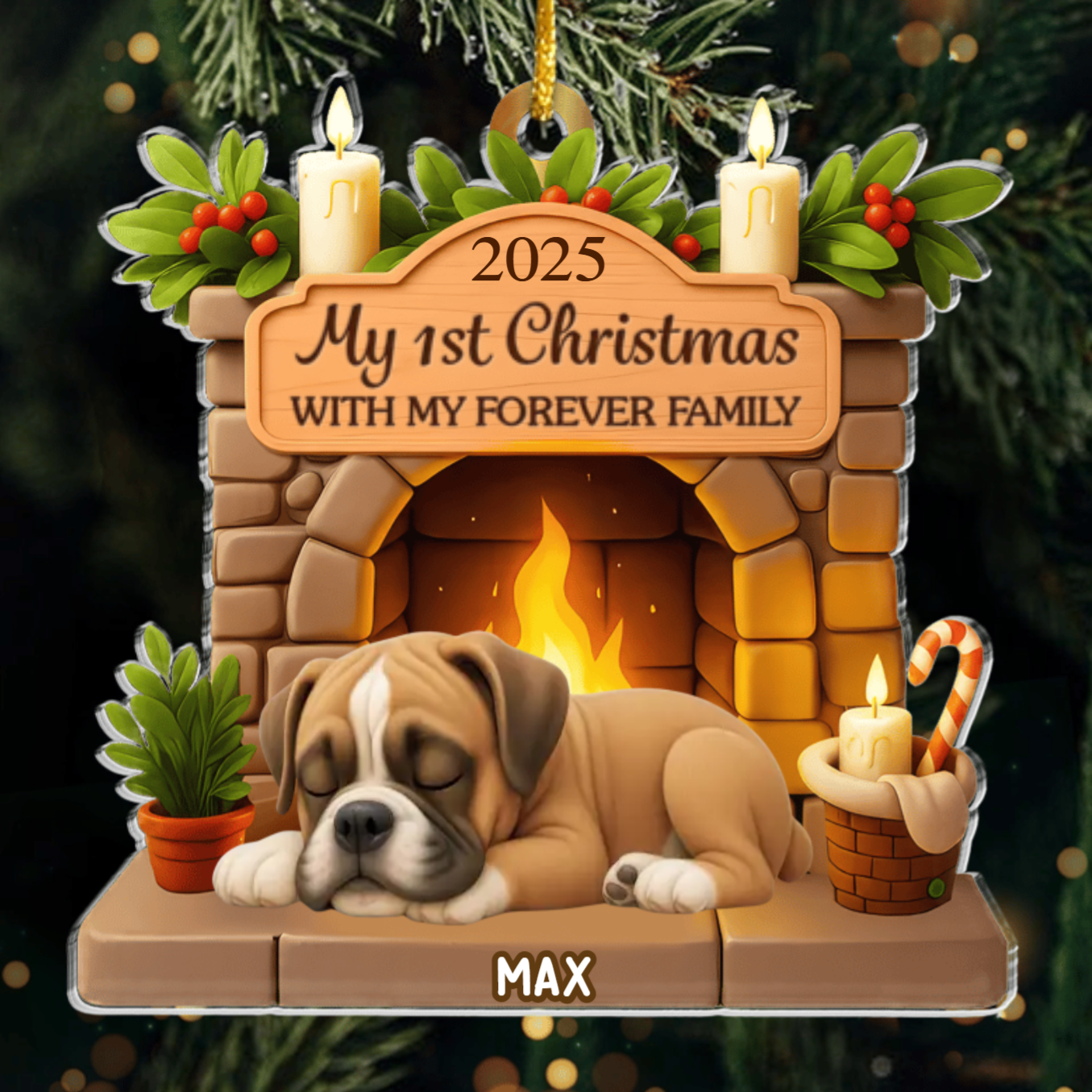 Custom Boxer Acrylic Ornament, Custom Pet Design, Unique Christmas Gift for Dog Moms, Dads & Animal Lovers Ornament
