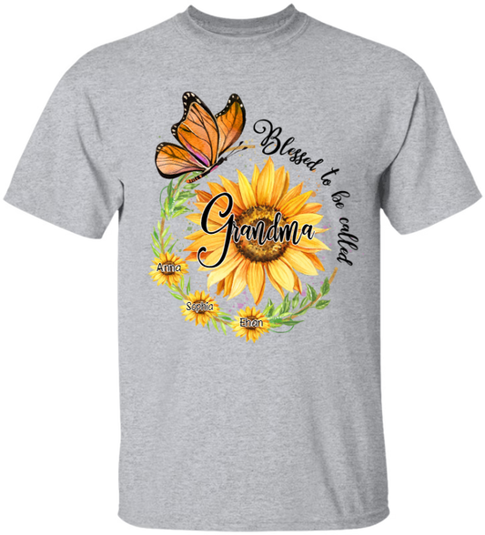 Blessed To Be Called Grandma Sunflower Kids T-Shirt