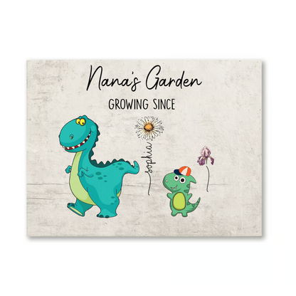 Nana's Garden Nana And Kids Saurus  Poster