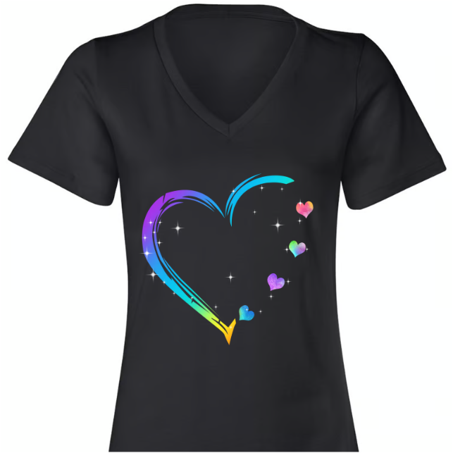 Grandma And Grandkids Hearts Paint Splatter T-Shirt