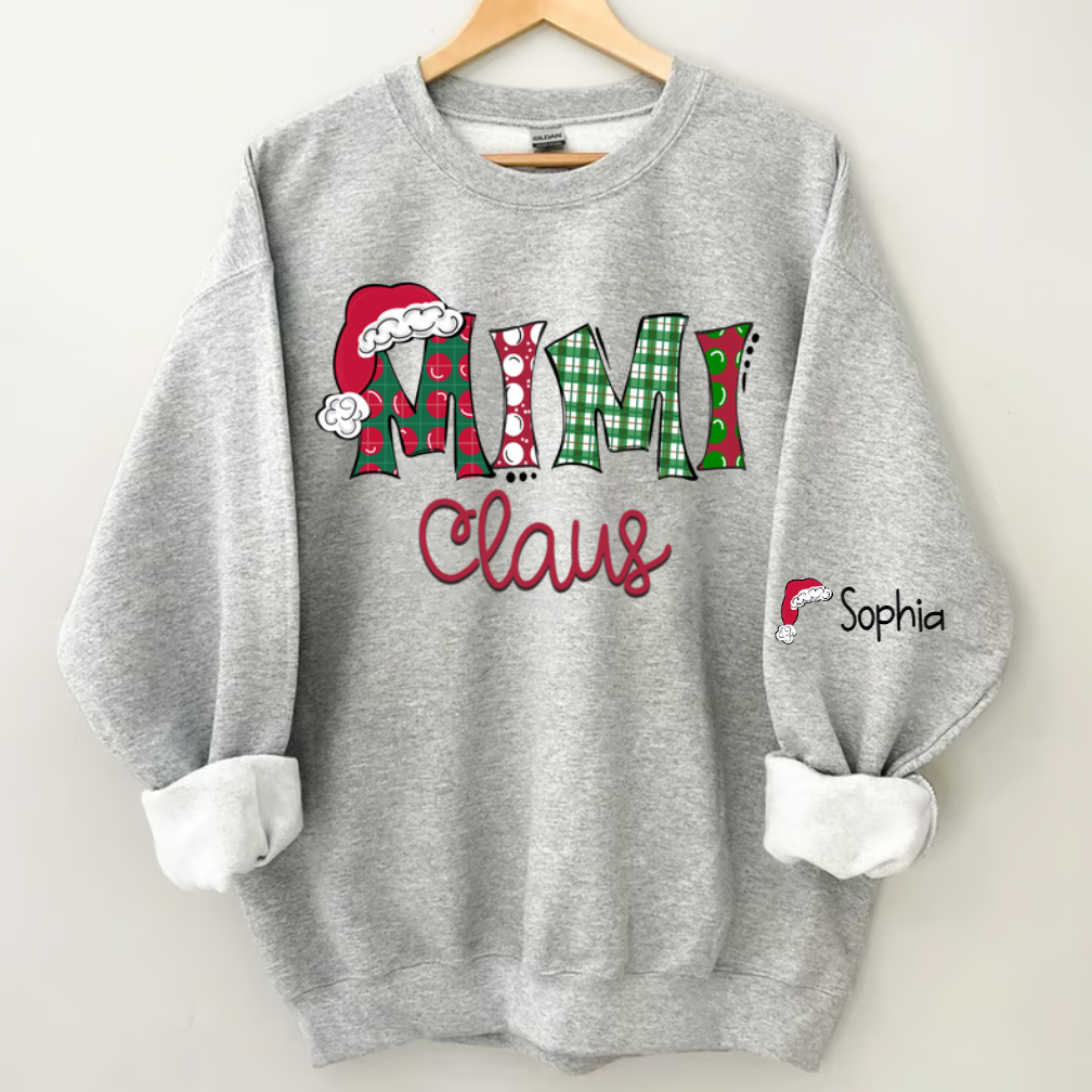 Mimi, Grandma Claus Christmas and Grandkids Sweatshirt