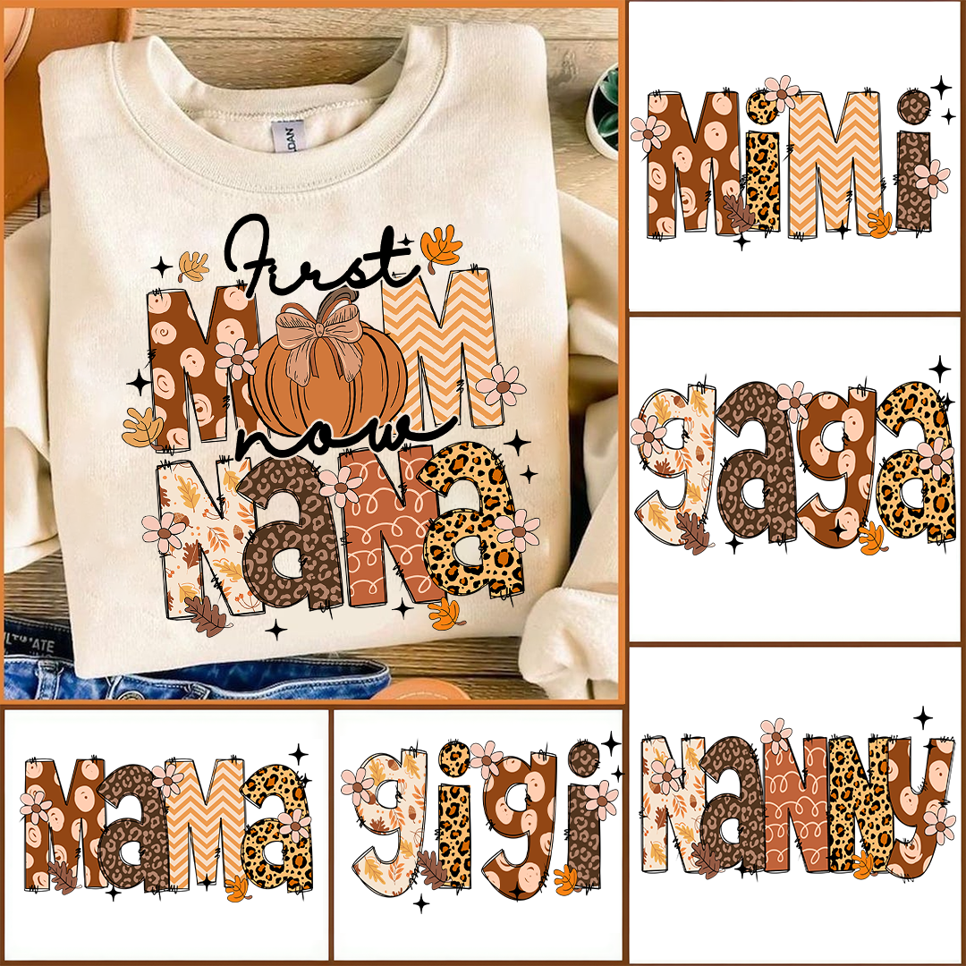 Autumn Pumpkin Mom Nana And Grandkids Custom