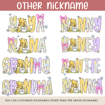Mimi Bear Personalized Mimi and Grandkids Spring Flower Mother's Day Gift T-shirt