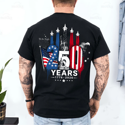 Personalized Papa and Grandkids with American Flag Eagle, American Flag, USA 250th Anniversary