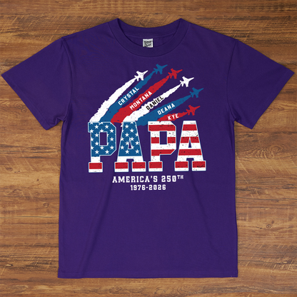 American Papa and Grandkids Father's Day Gift America USA 250th Comfort Colors® T-shirt