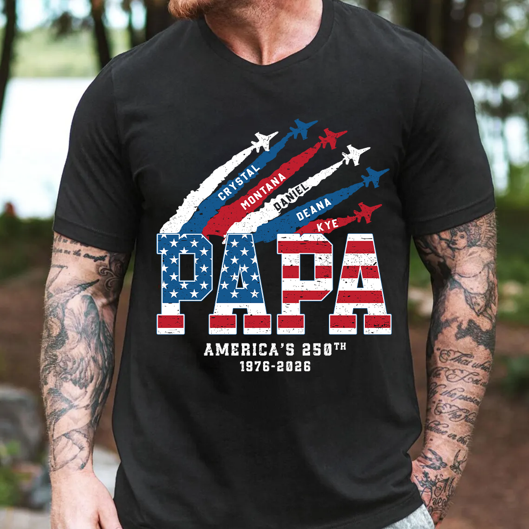 American Papa and Grandkids Father's Day Gift America USA 250th Comfort Colors® T-shirt
