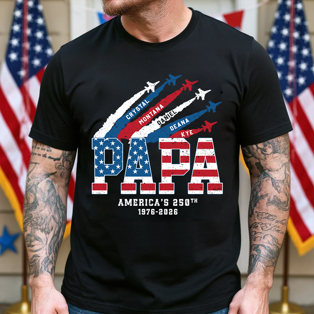 American Papa and Grandkids Father's Day Gift America USA 250th Comfort Colors® T-shirt