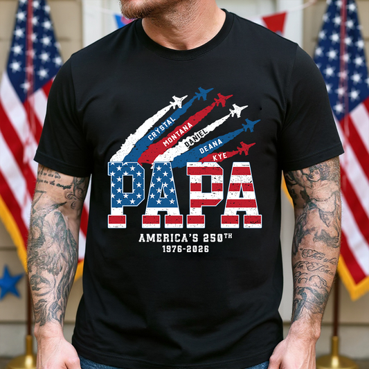 American Papa and Grandkids Father's Day Gift America USA 250th Comfort Colors® T-shirt