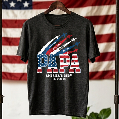 American Papa and Grandkids Father's Day Gift America USA 250th Comfort Colors® T-shirt