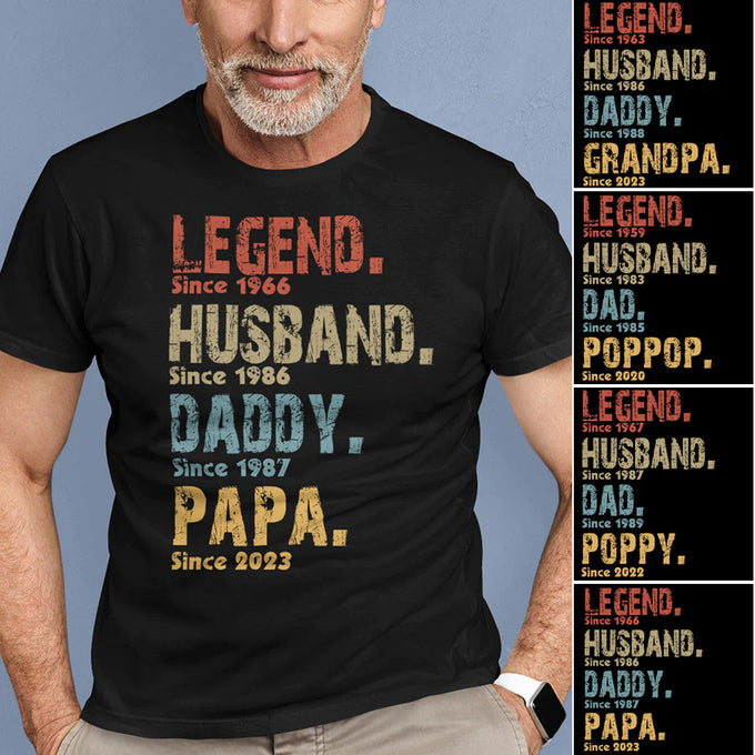Personalized Papa Shirt Legend Husband Dad Grandpa Custom Grandpa Papa Dad Pops Shirt Father's Day Shirt T-Shirt