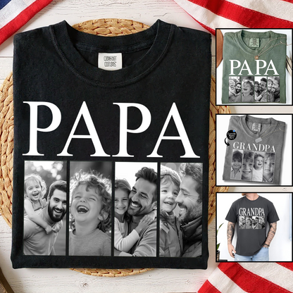 Custom Grandpa Photo Shirt – Personalized Gift for Grandpa, Grandfather, Papa – Kids Photo Shirt for Holiday & Father's Day