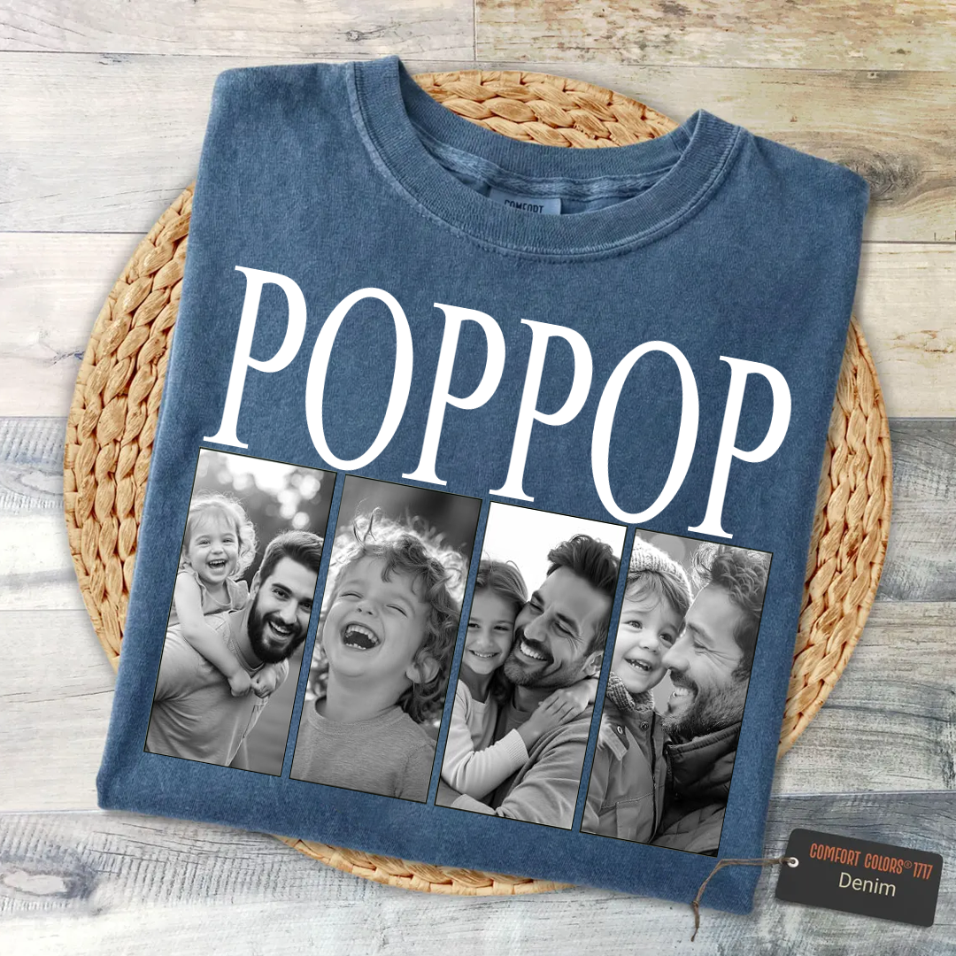 Custom Grandpa Photo Shirt – Personalized Gift for Grandpa, Grandfather, Papa – Kids Photo Shirt for Holiday & Father's Day