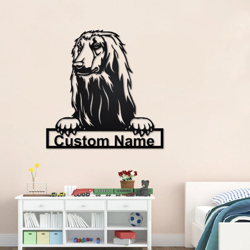 Personalized Afghan Hound Cut Metal Sign, Dog Lover Metal Wall Art, Laser Cut Metal Signs Afghan Hound Dog