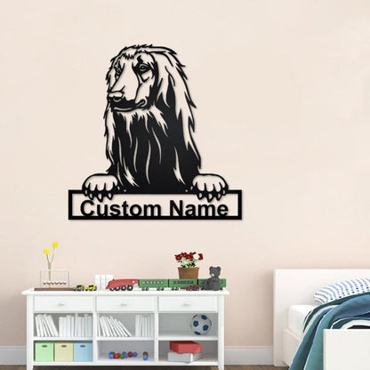 Personalized Afghan Hound Cut Metal Sign, Dog Lover Metal Wall Art, Laser Cut Metal Signs Afghan Hound Dog
