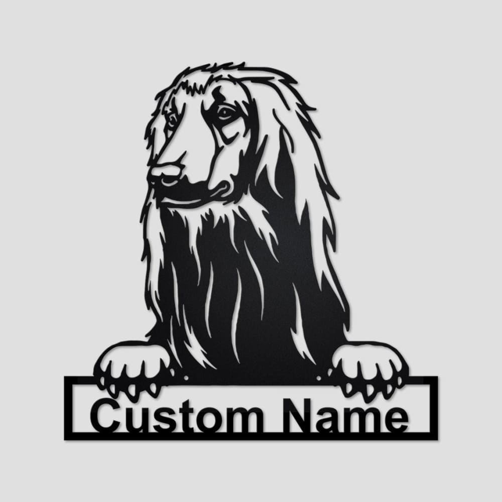 Personalized Afghan Hound Cut Metal Sign, Dog Lover Metal Wall Art, Laser Cut Metal Signs Afghan Hound Dog