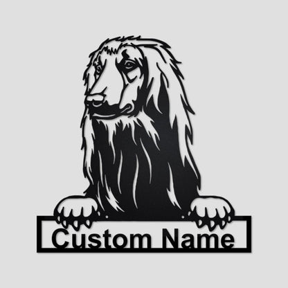 Personalized Afghan Hound Cut Metal Sign, Dog Lover Metal Wall Art, Laser Cut Metal Signs Afghan Hound Dog