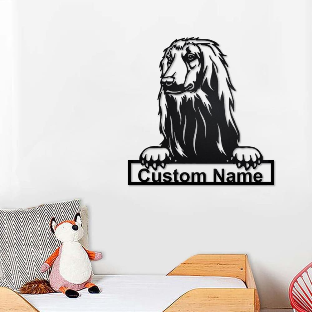 Personalized Afghan Hound Cut Metal Sign, Dog Lover Metal Wall Art, Laser Cut Metal Signs Afghan Hound Dog