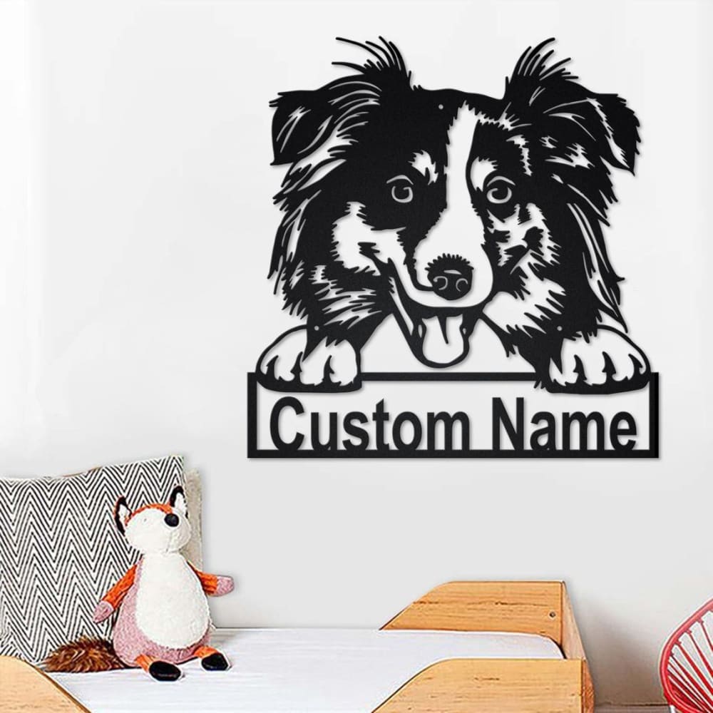 Personalized Australian Shepherd Dog Cut Metal Sign, Dog Lover Metal Wall Art, Laser Cut Metal Signs