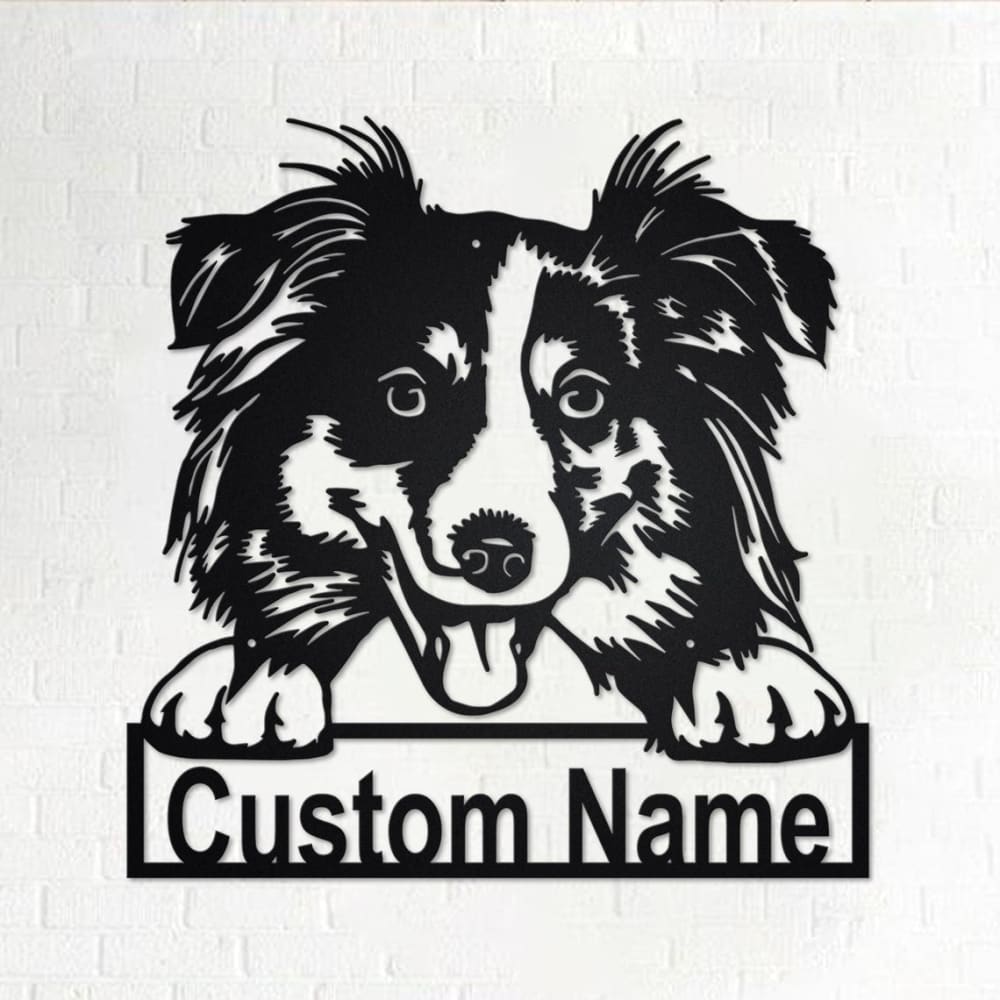 Personalized Australian Shepherd Dog Cut Metal Sign, Dog Lover Metal Wall Art, Laser Cut Metal Signs