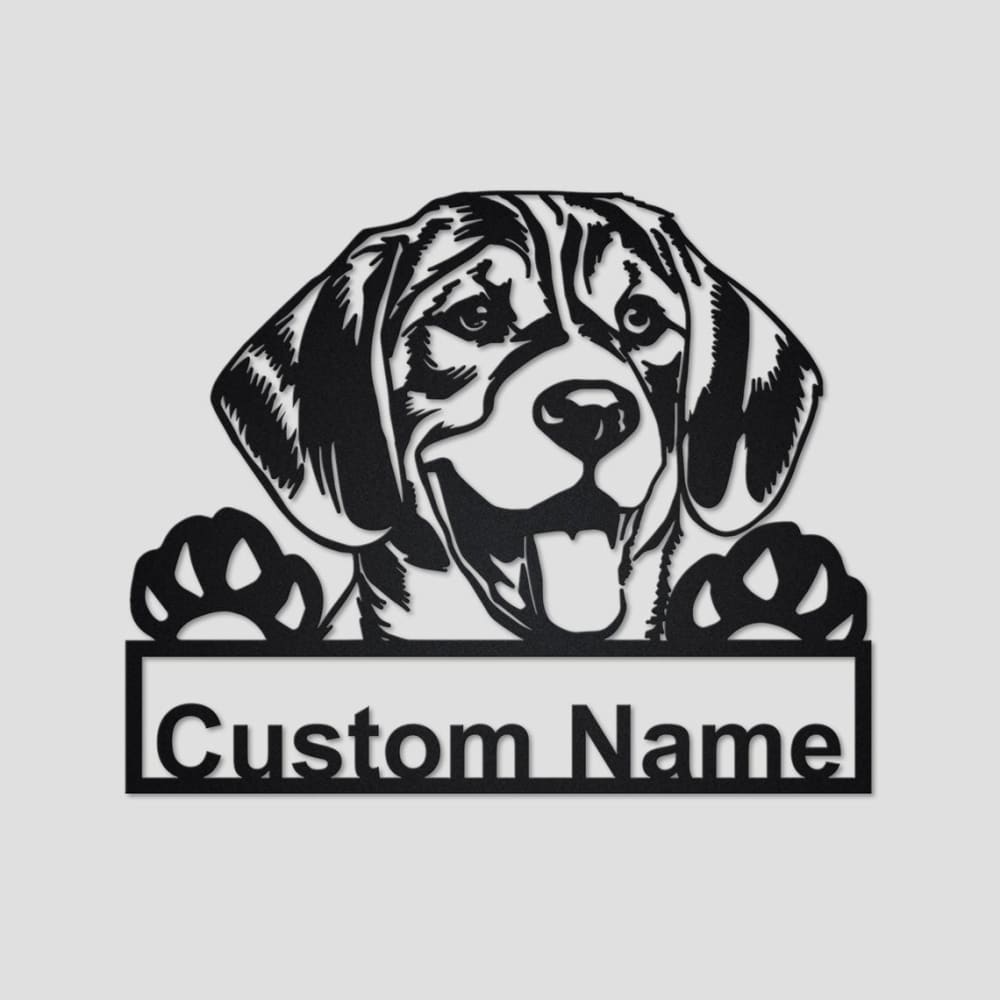 Personalized Beagle Dog Cut Metal Sign, Dog Lover Metal Wall Art, Laser Cut Metal Signs Beagle Dog