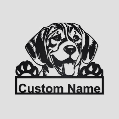 Personalized Beagle Dog Cut Metal Sign, Dog Lover Metal Wall Art, Laser Cut Metal Signs Beagle Dog