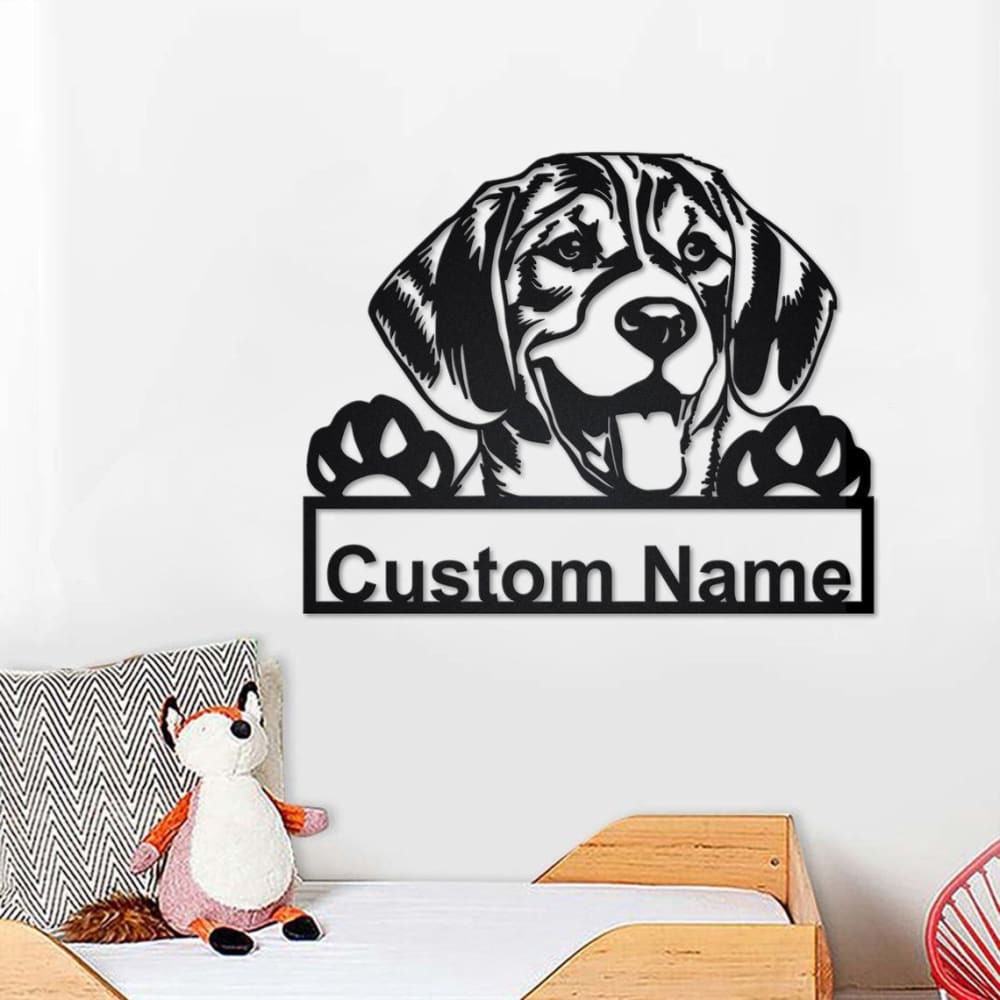 Personalized Beagle Dog Cut Metal Sign, Dog Lover Metal Wall Art, Laser Cut Metal Signs Beagle Dog