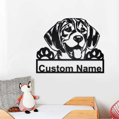 Personalized Beagle Dog Cut Metal Sign, Dog Lover Metal Wall Art, Laser Cut Metal Signs Beagle Dog
