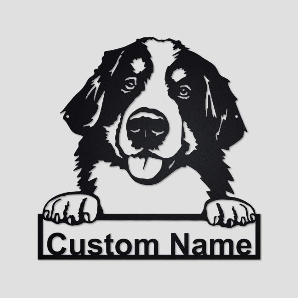 Personalized Bernese Mountain Dog Cut Metal Sign, Dog Lover Metal Wall Art, Laser Cut Metal Signs Bernese Mountain Dog