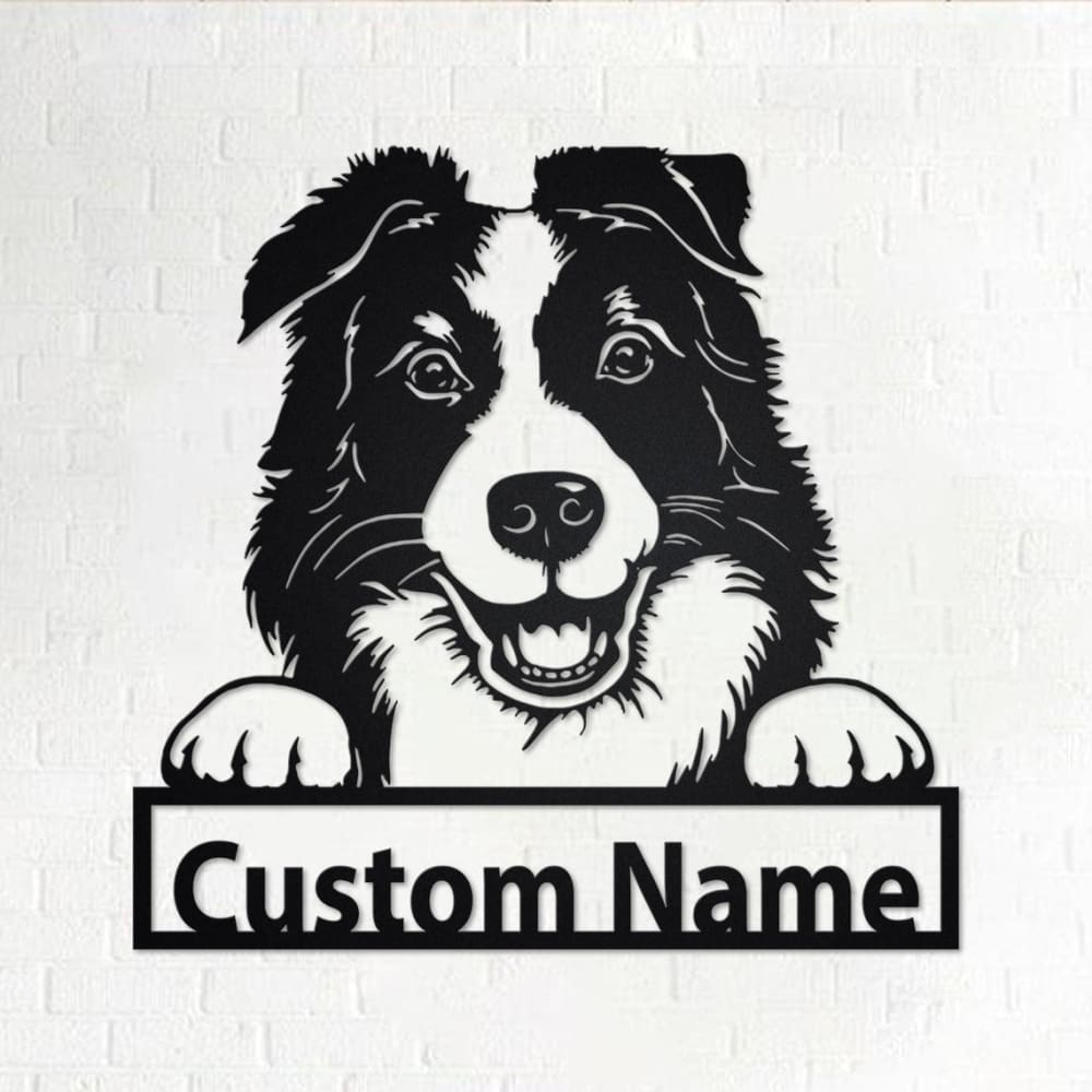 Personalized Border Collie Cut Metal Sign, Dog Lover Metal Wall Art, Laser Cut Metal Signs Border Collie