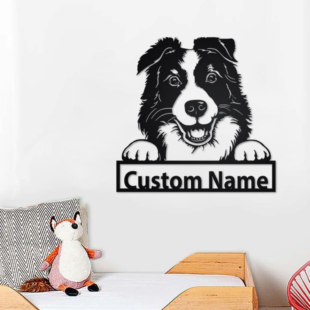 Personalized Border Collie Cut Metal Sign, Dog Lover Metal Wall Art, Laser Cut Metal Signs Border Collie