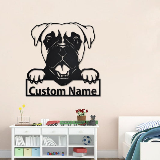 Godmerch- Cut Metal Sign- Personalized Boxer Dog Metal Sign Dog Lover Metal Wall Art, Laser Cut Metal Signs Boxer Dog