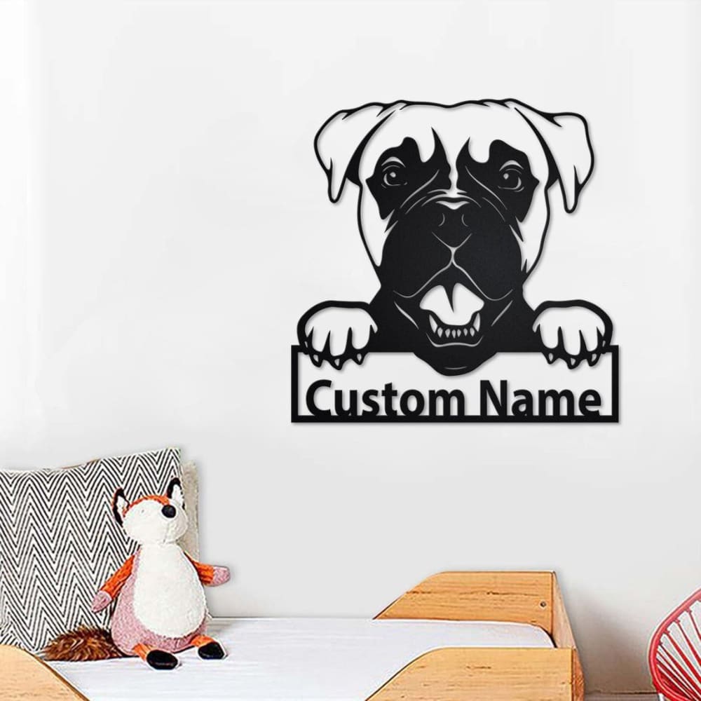 Godmerch- Cut Metal Sign- Personalized Boxer Dog Metal Sign Dog Lover Metal Wall Art, Laser Cut Metal Signs Boxer Dog