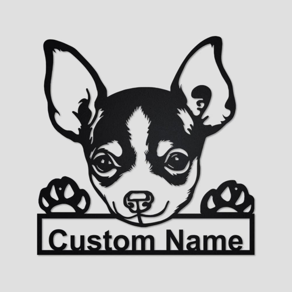 Personalized Chihuahua Dog Cut Metal Sign for Dog Lover, Metal Cut Out Signs Chichiahua Dog, Laser Cut Metal Signs