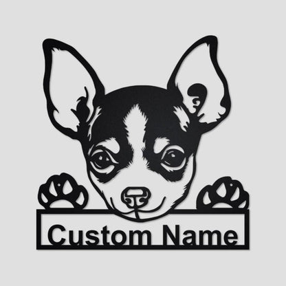 Personalized Chihuahua Dog Cut Metal Sign for Dog Lover, Metal Cut Out Signs Chichiahua Dog, Laser Cut Metal Signs
