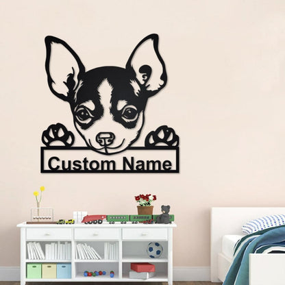 Personalized Chihuahua Dog Cut Metal Sign for Dog Lover, Metal Cut Out Signs Chichiahua Dog, Laser Cut Metal Signs